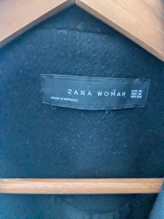 Abrigo Zara Mujer Negro Talla M