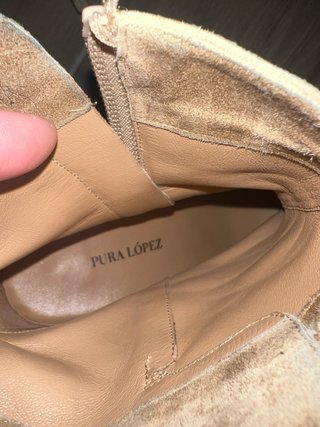 Botines Piel Pura López Beige Tacon
