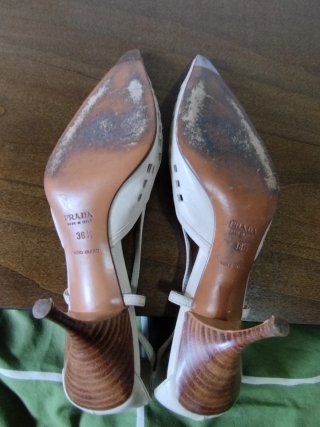 Sandali Prada slingback vintage beige