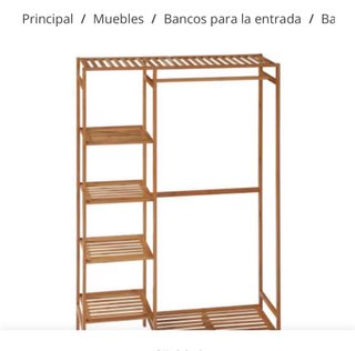 Perchero Estantería Madera