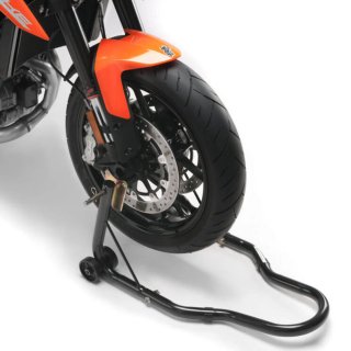 Caballete delantero moto rojo