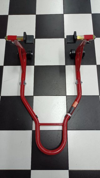 Caballete trasero moto rojo