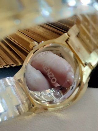 Reloj Kenzo Dorado con Diseño Tigre Multicolor