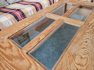 Mesa centro madera maciza y cristal