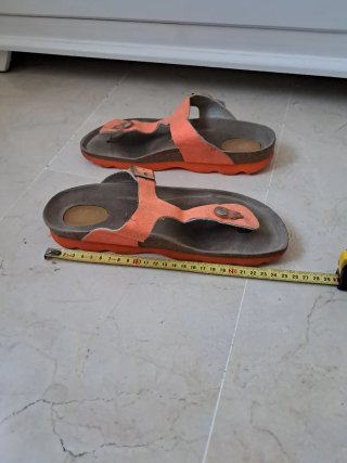 Sandalias Dedo Mujer Naranja/Marrón