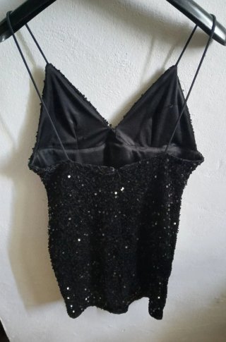 Tubino Shein nero paillettes size L