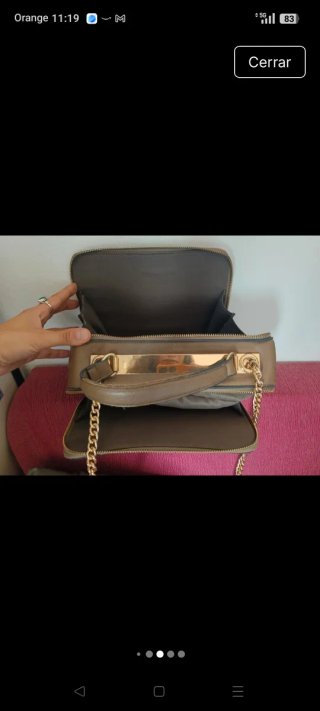 Bolso BIMBA Y LOLA marrón y dorado