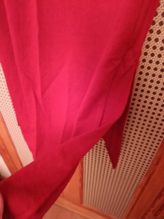 Vestido lino rojo con hombreras