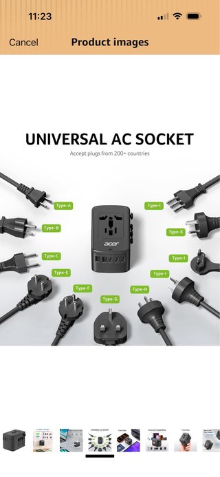 Acer - Adattatore di viaggio universale - Presa internazionale
