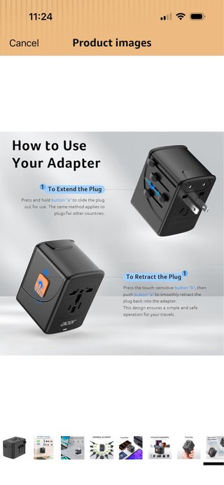 Acer - Adattatore di viaggio universale - Presa internazionale
