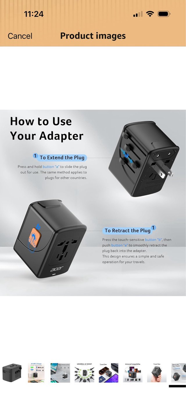 Acer - Universal Travel Adapter - International Po