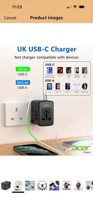Acer - Adattatore di viaggio universale - Presa internazionale