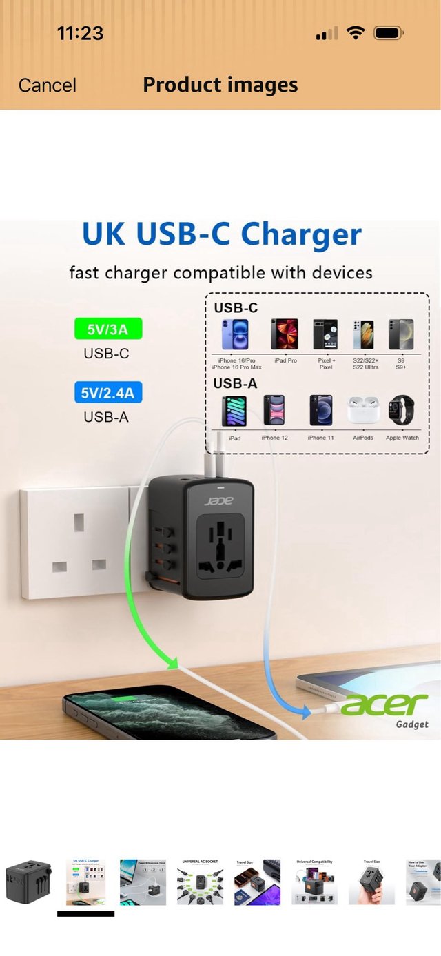 Acer - Universal Travel Adapter - International Po