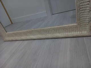 Espejo Grande Blanco y Dorado