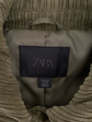 Giacca Zara velluto a coste verde taglia S