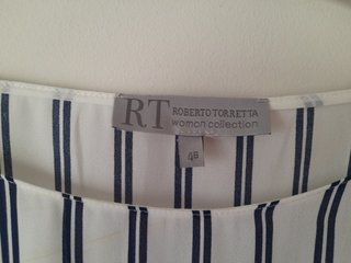 Blusa Roberto Torreta Rayas Azul Blanco