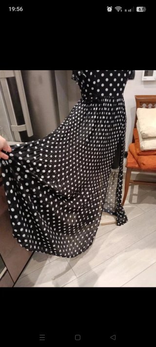 Abito cerimonia pois nero/bianco taglia 44