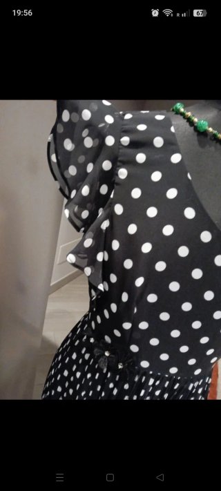 Abito cerimonia pois nero/bianco taglia 44