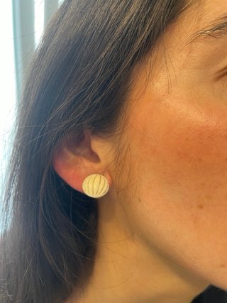 Pendientes vintage oro y hueso