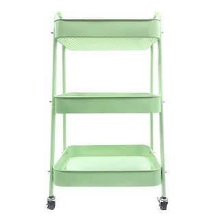 Carrito Auxiliar Verde 3 Niveles con Ruedas