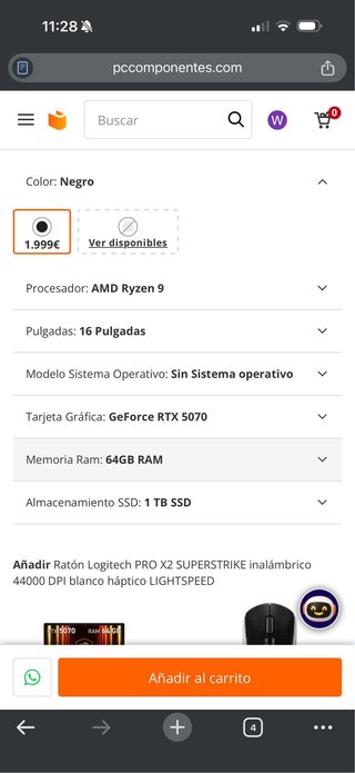 Portátil MSI Crosshair A16 HX 64GB RAM