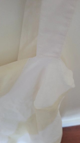 Vestido largo lino blanco y mantequilla T40