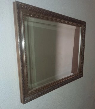 Espejo de pared clásico marco rectangular dorado