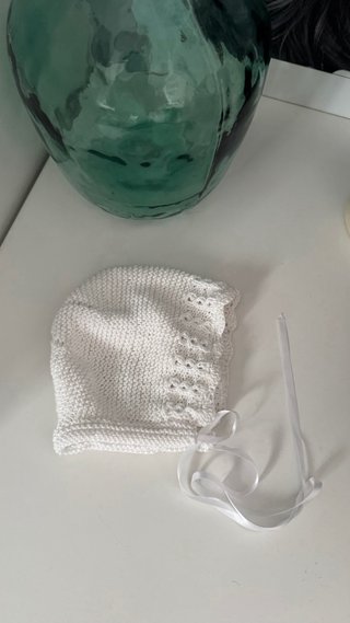Capota algodón bebé hecho a mano 6 meses