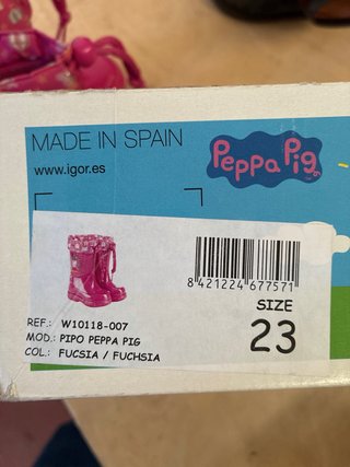Botas de agua Peppa Pig rosas talla 23