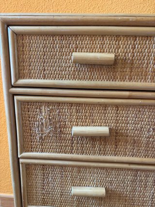 Cómoda de Rattan y Madera