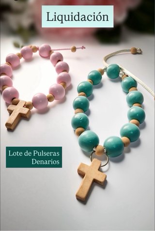 Pulseras denario madera hechas a mano, min 12U.