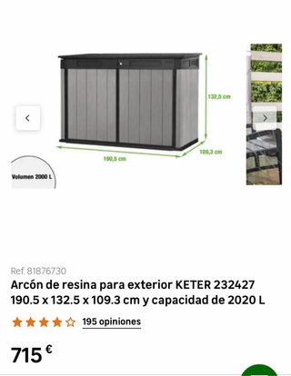 Arcón de resina para exterior KETER 232427 190.5