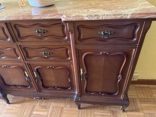Mueble de entrada madera y mármol