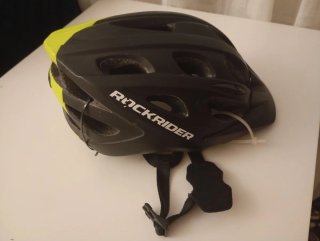 Casco Bicicleta Rockrider Negro/Amarillo