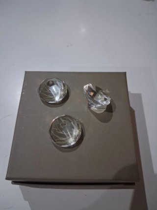 Conjunto 3 pirámides cristal tallado