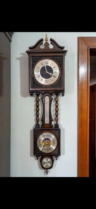 Reloj de Pared Antiguo Madera Oscura