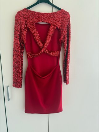 Vestido rojo lentejuelas fiesta