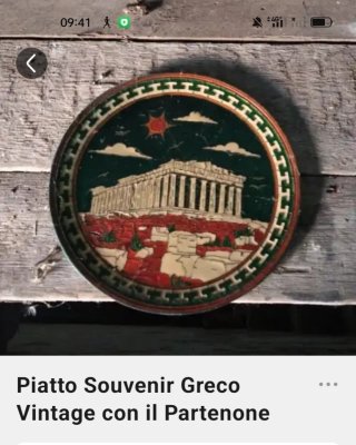 Piatto Souvenir Greco Vintage Partenone