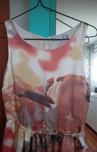Vestido fiesta estampado talla 40