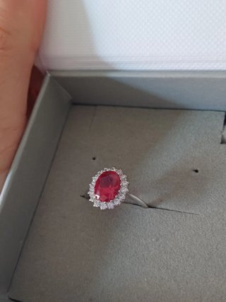 Anillo Lotus Silver con piedra roja