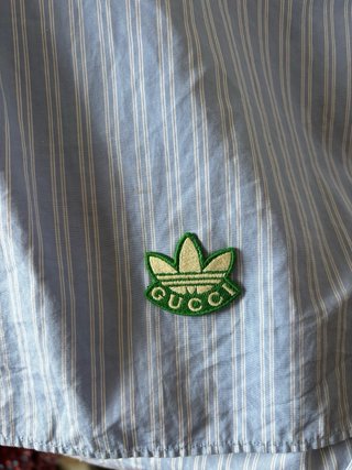 Camisa Gucci x Adidas Rayas Azules