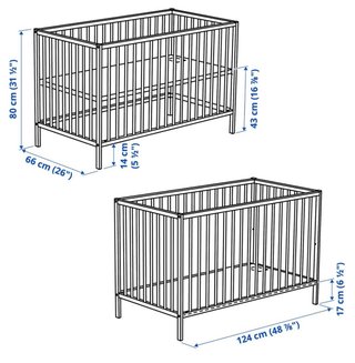 Cuna Ikea bebé madera más colchón nuevo.