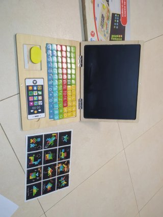 Juego educativo madera letras y números