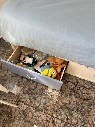Cama individual 90cm con cajones,incluye colchon