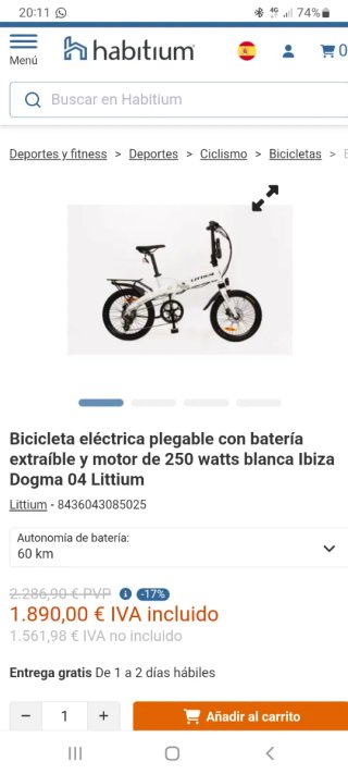 Super Oferta Bicicleta Eléctrica Plegable LITTIIUM