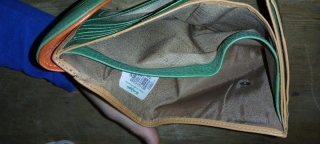 Cartera de piel Cache señora beige y verde