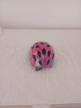Casco Bicicleta Niña Rosa Corazones