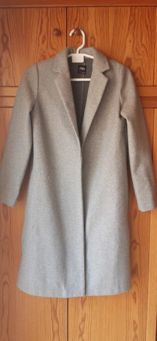 Abrigo Zara Gris Talla S
