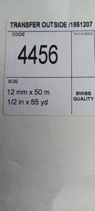 36 Rollos Cinta Transferencia 4456 12mm x 50m