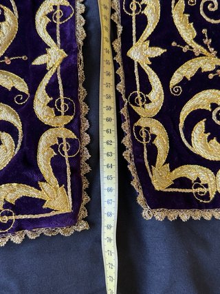 Manto Morado Bordado Oro Virgen Dolorosa